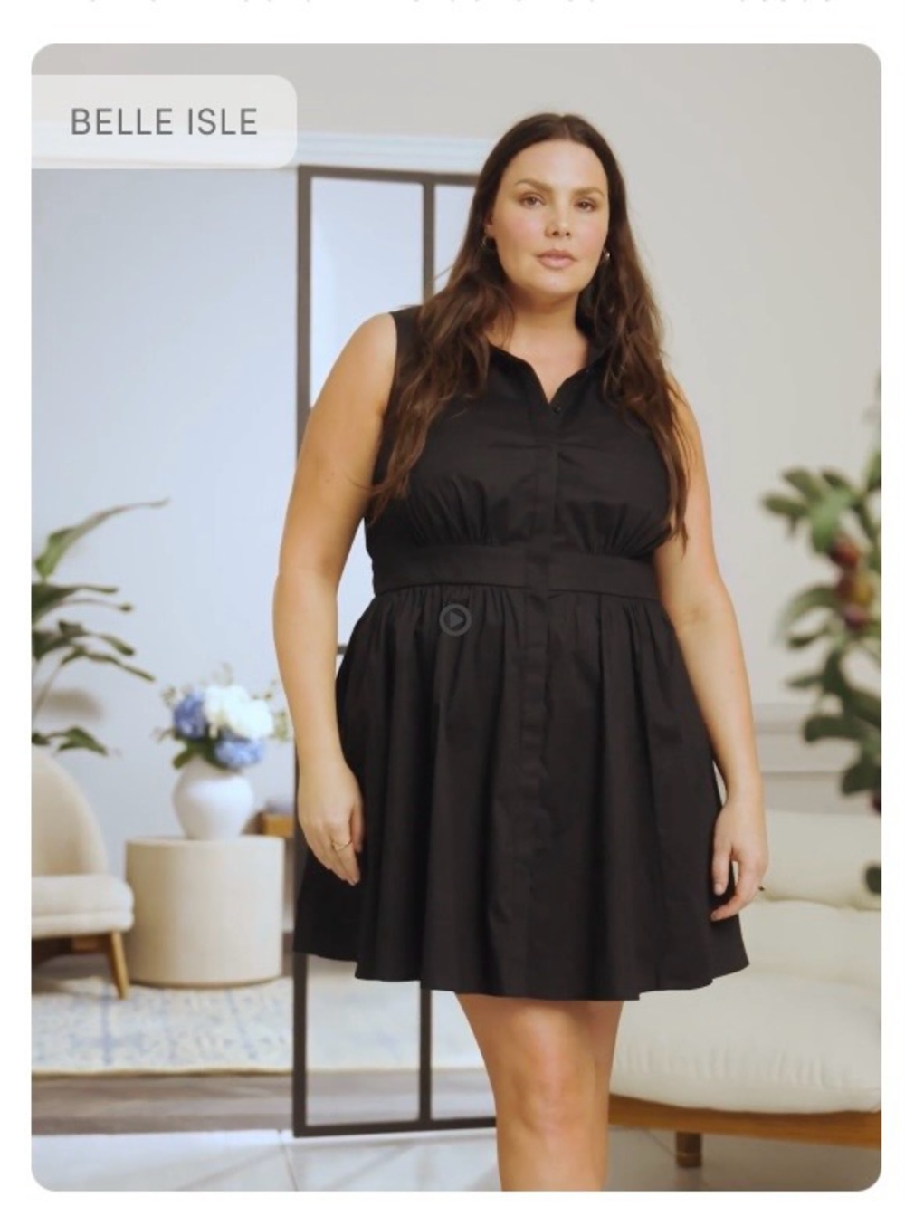 torrid Black Sleeveless Collared Fit-and-Flare Mini Dress